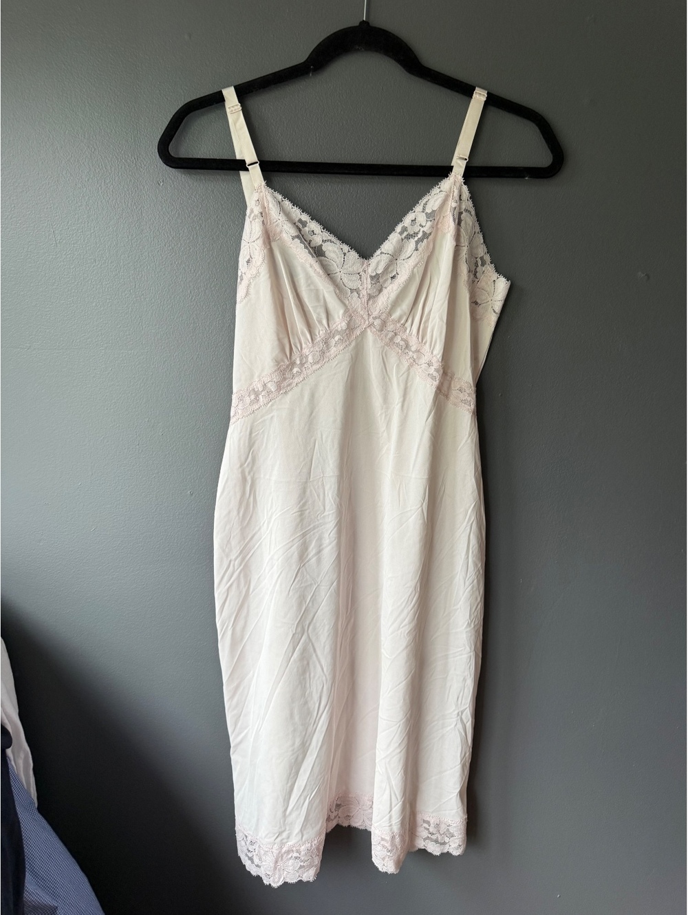 Elegant Light Pink Lace Slip Dress with Adjustable Straps